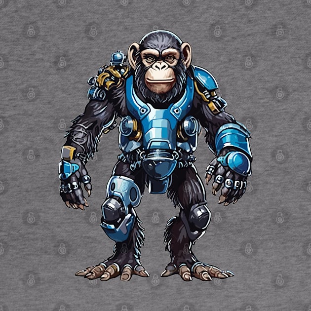 Robot Chimpanzee by Sticker Steve